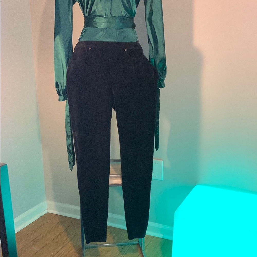 Velvet Elegant Black Women's Pants